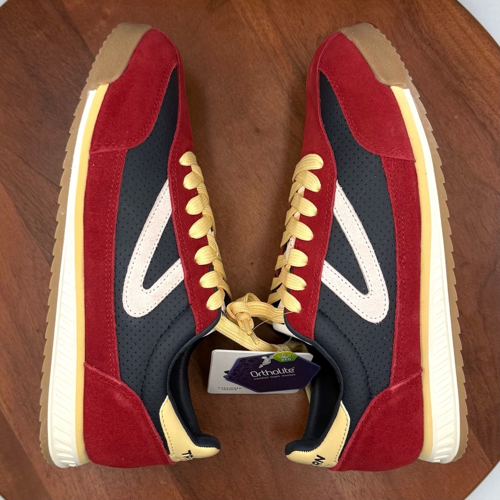 Tretorn Rawlins 2.0 Sneakers Colorblock Red Navy Yellow Retro Sporty Womens 9 - Picture 9 of 12